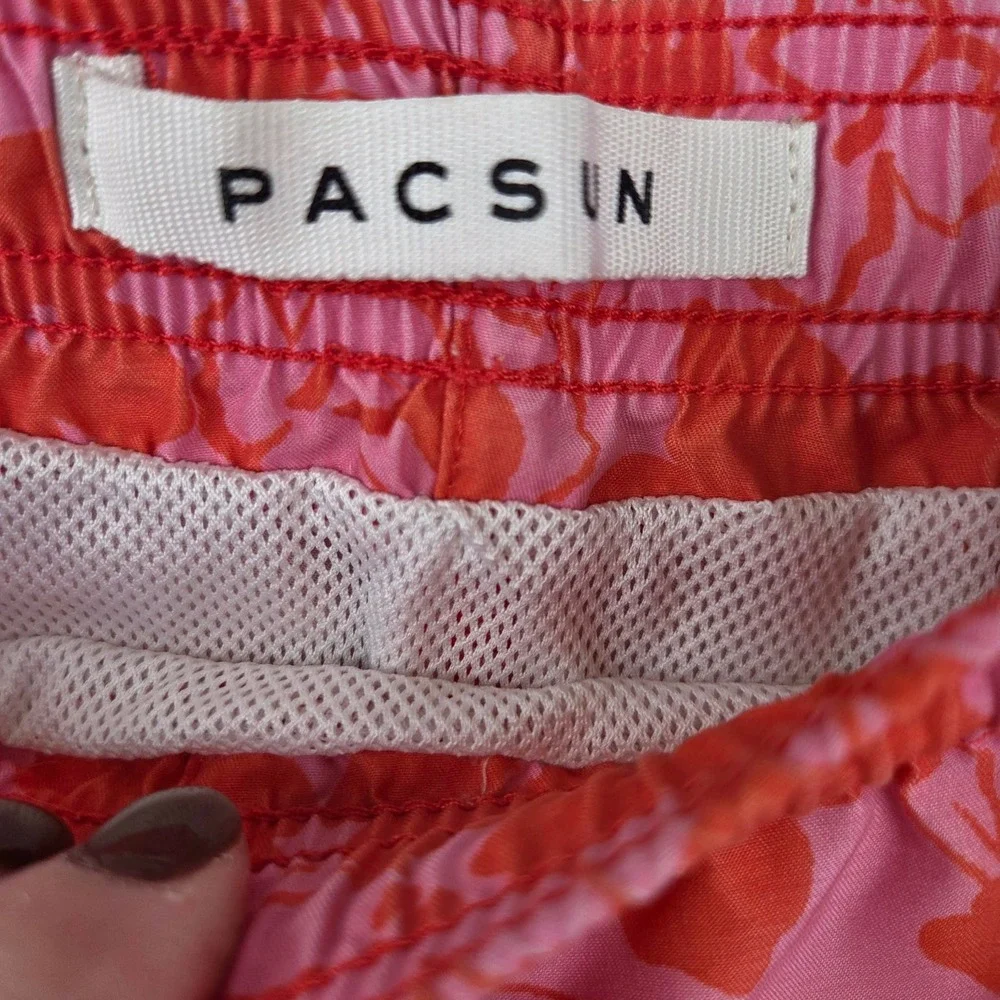 Pacsun‎ Men's Floral Swim Trunks Pink Orange Size Large